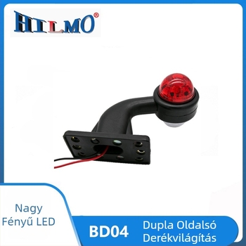 BD04 LED kétoldalas oldalsó fény teherautókhoz és trailerhez, 12V