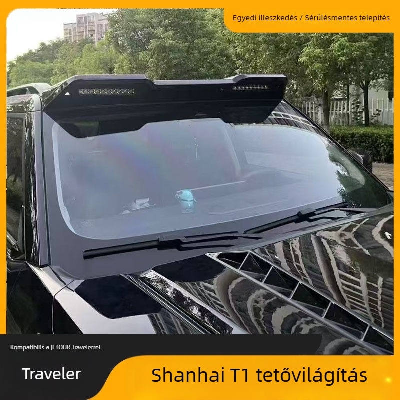 Tetőre szerelt spotlámpa a Jietu Traveler Shanhai T1 módosított járműhöz kavicsvédő kiegészítéssel