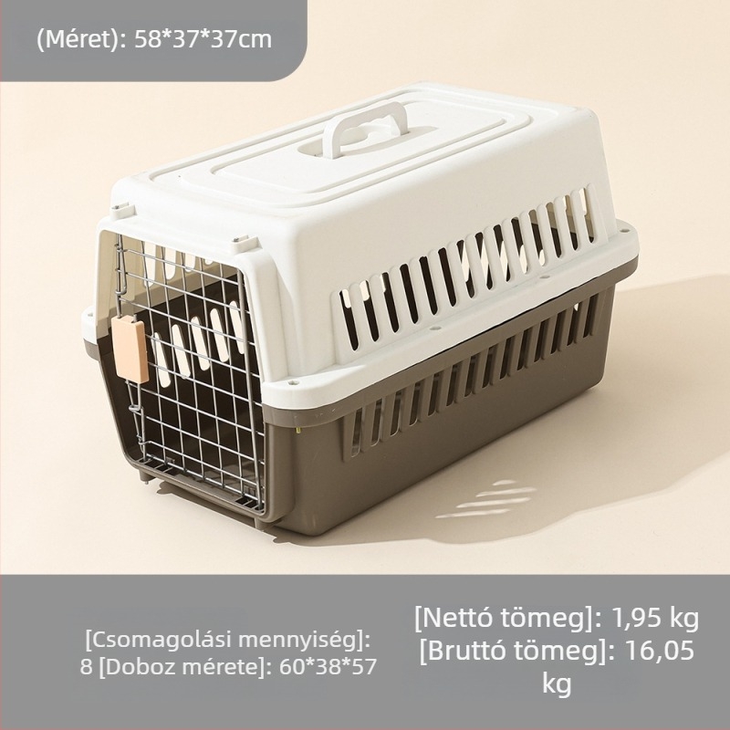 Kemény műanyag háziállat szállítótáska macskáknak és kis kutyáknak, hordozható utazótáska geometriai mintával, legfeljebb 7 kg-ig