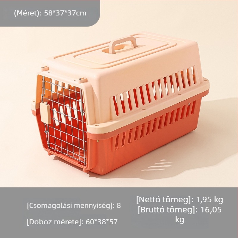 Kemény műanyag háziállat szállítótáska macskáknak és kis kutyáknak, hordozható utazótáska geometriai mintával, legfeljebb 7 kg-ig