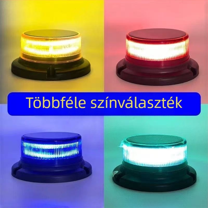 Napelemes éjszakai figyelmeztető fény, erős mágneses LED tető strobo toronydaruk és nagy teherautók számára