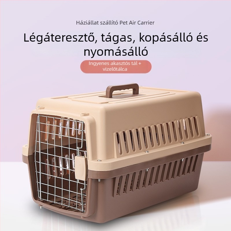 Műanyagból készült kisállat szállító, megvastagított repülőtok, kapacitás 1, minta 1