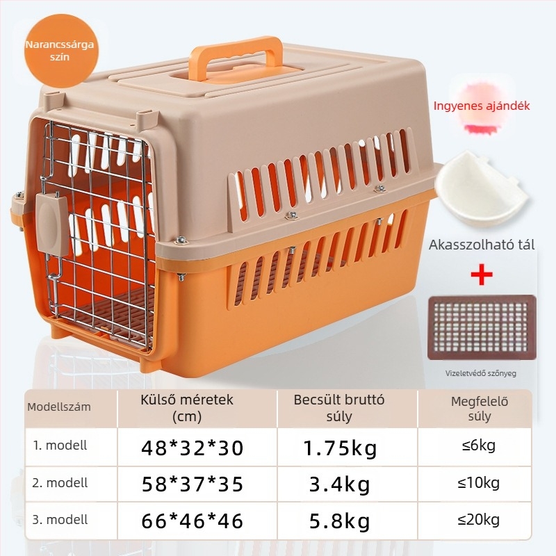 Műanyagból készült kisállat szállító, megvastagított repülőtok, kapacitás 1, minta 1