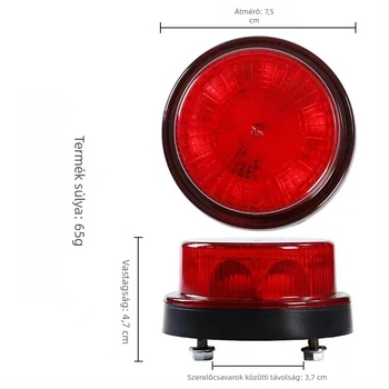 LED forgó strob oldalsó világítás teherautókhoz, 12-24V, vízálló ABS