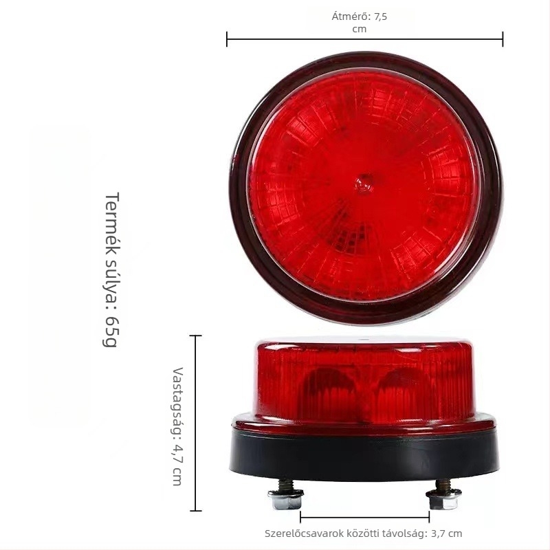 LED forgó strob oldalsó világítás teherautókhoz, 12-24V, vízálló ABS