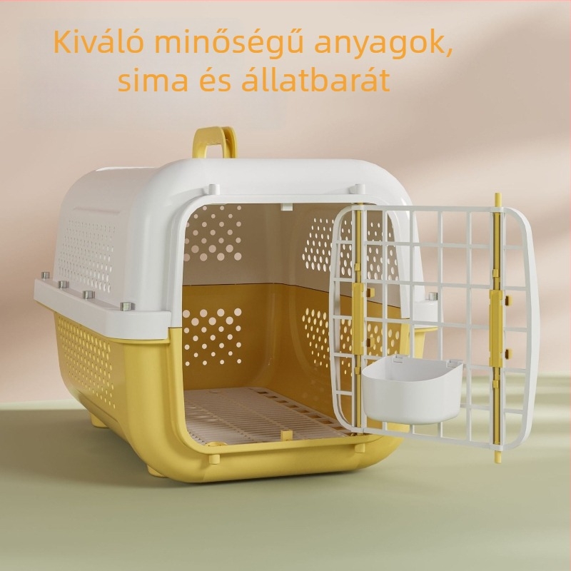 Ha Dog Pet hordozható műanyag állat szállító, csíkos mintázat, 8 kg kapacitás, közepes keménység