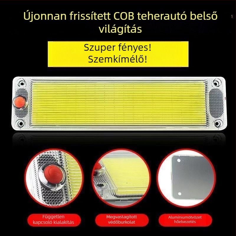LED tetőfény teherautók és kisbuszok számára, kabin belső világítás 24V/12V