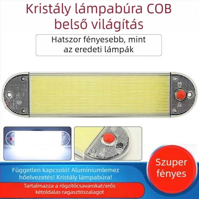 LED tetőfény teherautók és kisbuszok számára, kabin belső világítás 24V/12V