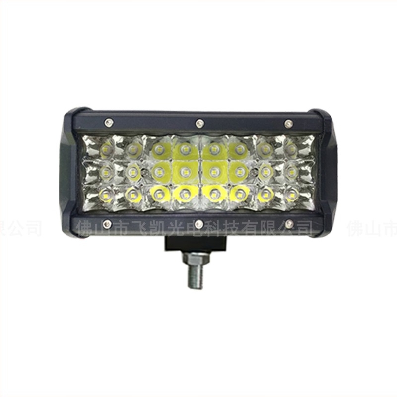 LED hosszú sávú munka lámpa háromsoros fényvetővel – 72W, 12-24V, 8000lm, 6500–7000K, alumínium ház