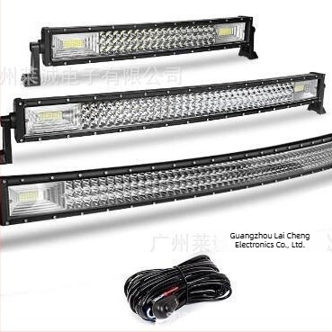 Autó LED-sáv világítás – vízálló, háromsoros ívelt kialakítás, 9-32V, 3030 LED-ek, 6000K