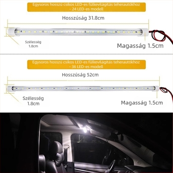 12V/24V LED belső világítás autóhoz és teherautóhoz, kabin világító sáv, olvasólámpa, tetőfény kapcsolóval