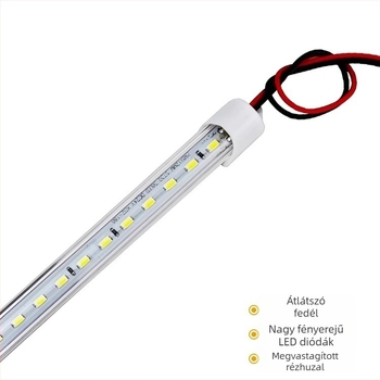 12V/24V LED belső világítás autóhoz és teherautóhoz, kabin világító sáv, olvasólámpa, tetőfény kapcsolóval