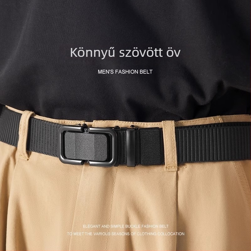 Nylon kanvas öv automata csattal, szövött csattal, sima zárás, szélesség 2-4 cm, splicing technológia