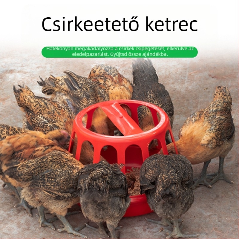 Csirke etetővályú, dőlésbiztos kivitel, kör alakú, otthoni használatra, új dizájn
