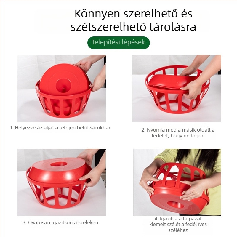 Csirke etetővályú, dőlésbiztos kivitel, kör alakú, otthoni használatra, új dizájn