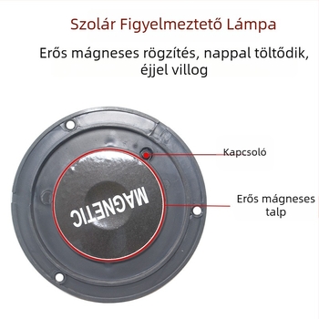 Napelemmel működő figyelmeztető stroboszkóp lámpa építkezési kabinhoz, LED mennyezeti világítás, útzáró fény elektromos járművekhez