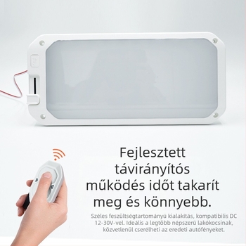 LED mennyezeti lámpa – téglalap alakú, állítható fényerővel, 12-30V, 15W, Modell FCD18, 50 000 óra élettartam (belső)