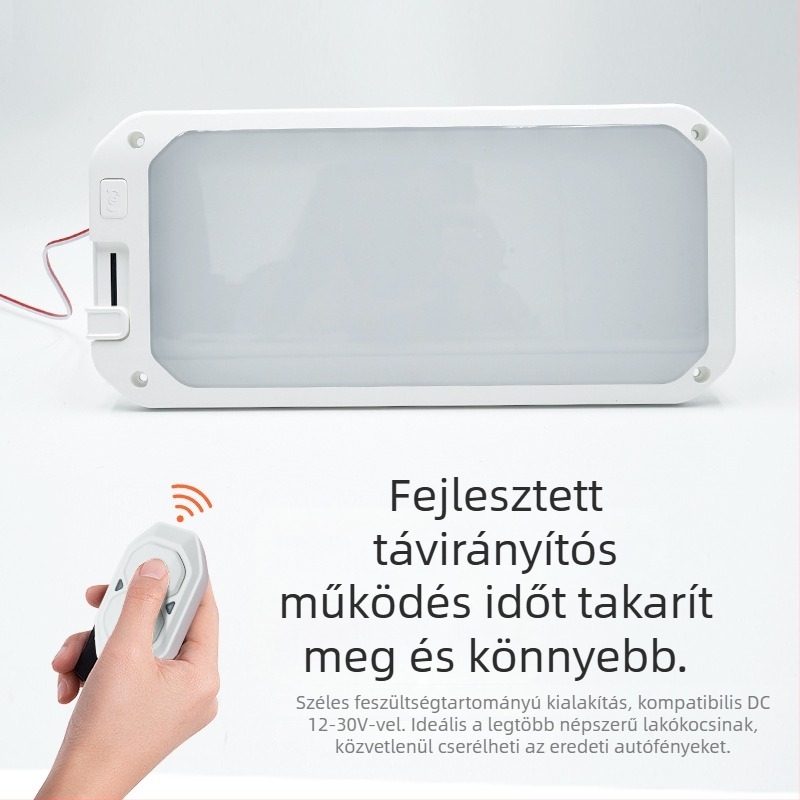 LED mennyezeti lámpa – téglalap alakú, állítható fényerővel, 12-30V, 15W, Modell FCD18, 50 000 óra élettartam (belső)