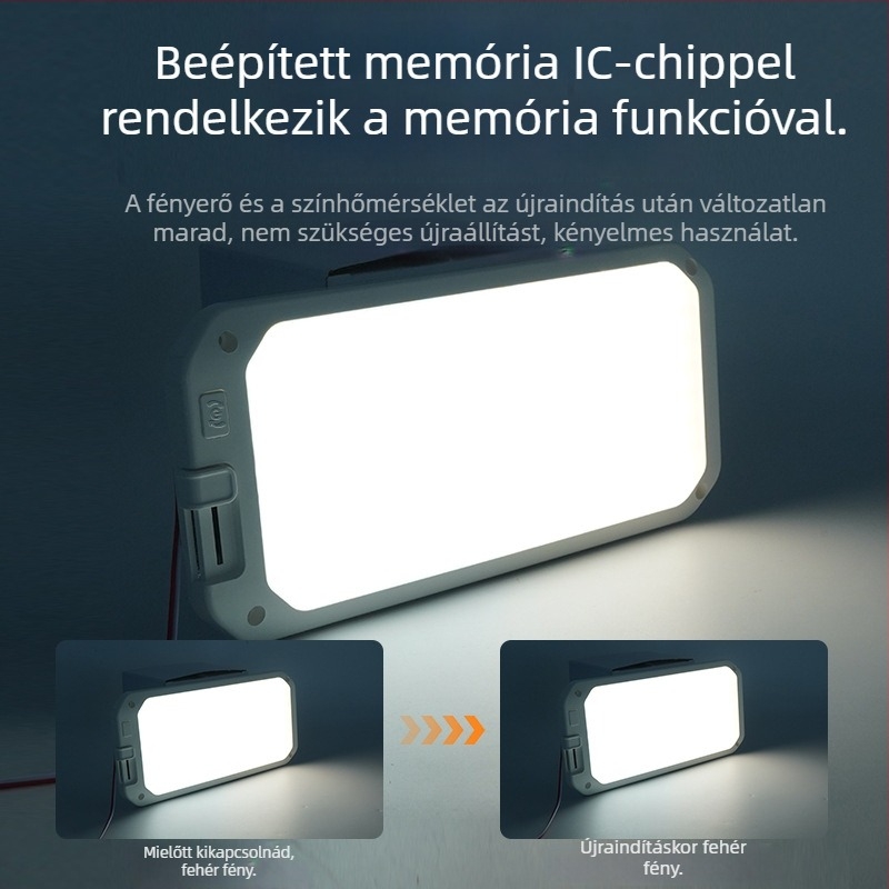 LED mennyezeti lámpa – téglalap alakú, állítható fényerővel, 12-30V, 15W, Modell FCD18, 50 000 óra élettartam (belső)