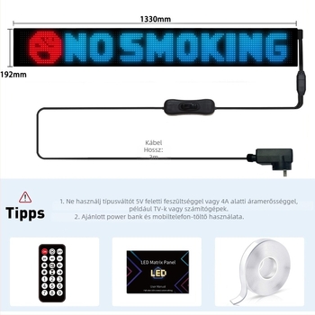 Teherautó belső LED világítás dinamikus hajlékony kijelzővel, ultra vékony dizájn (Dynamic Devil Eyes) 5W, 12–24V, 0.3A