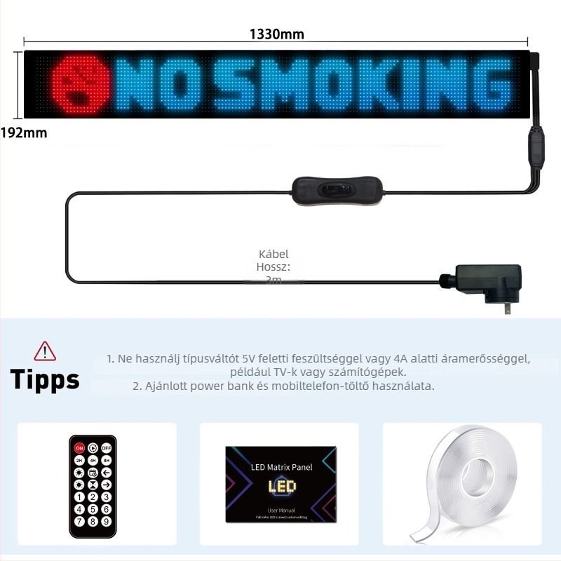 Teherautó belső LED világítás dinamikus hajlékony kijelzővel, ultra vékony dizájn (Dynamic Devil Eyes) 5W, 12–24V, 0.3A