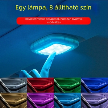 Autó LED belső olvasólámpa, Y-975, nyolcszínű LED mennyezeti dekoratív világítás a hátsó kabin részére