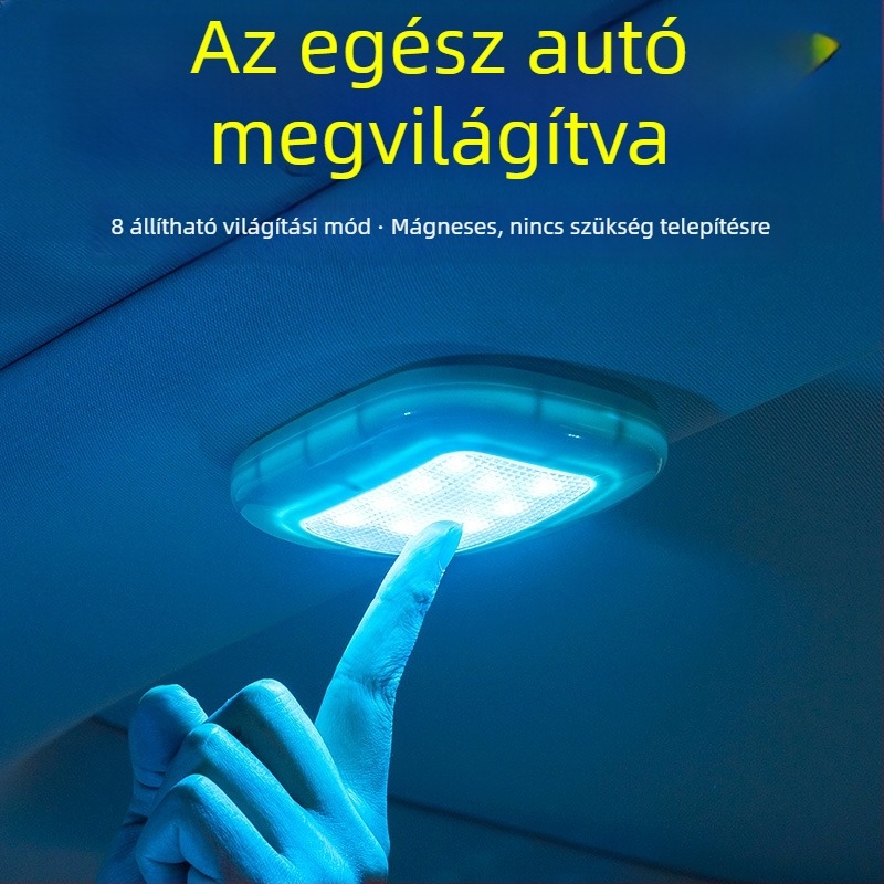 Autó LED belső olvasólámpa, Y-975, nyolcszínű LED mennyezeti dekoratív világítás a hátsó kabin részére