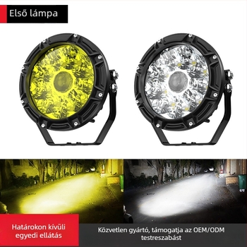 LED A-pillár spot és első lökhárító világítás Wranglerhez, 50W, alumínium+PC, fehér/sárga fény