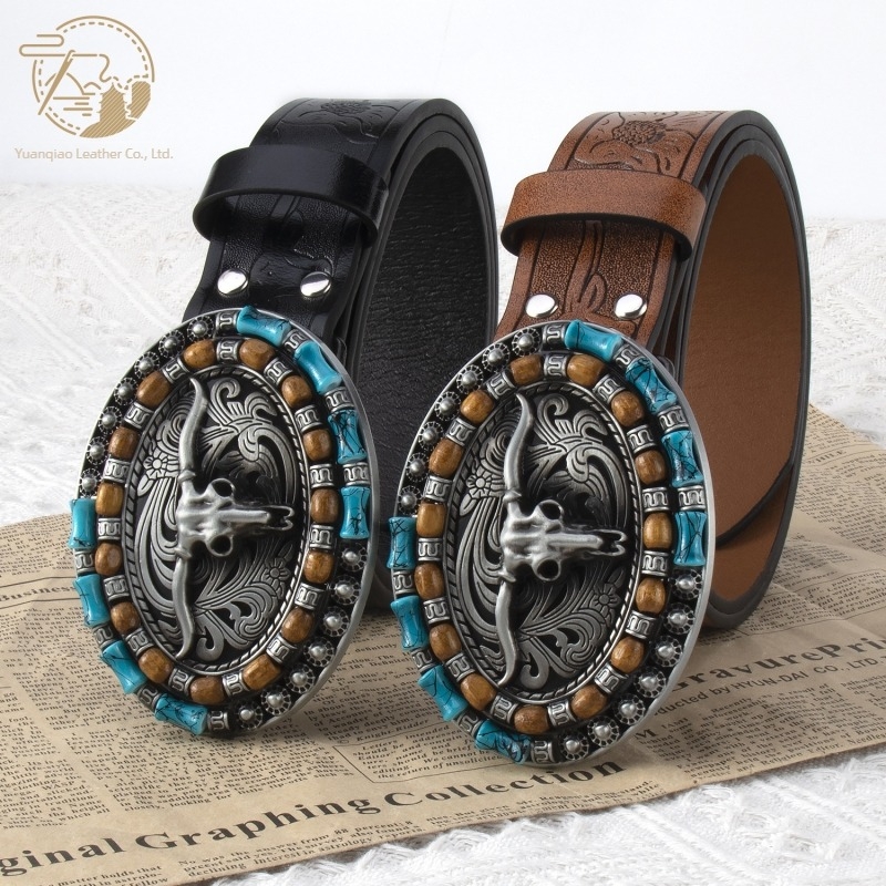 PU bőrből készült férfi öv, ötvözet csattal, sima csattal, antik és reliefes felülettel