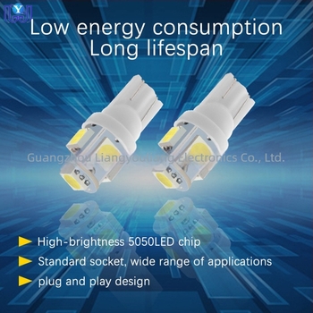 Autó LED izzó, 12/24/6V, 0.36W, 5050 5SMD, 6500K, 50000h, rendszám világításhoz és olvasólámpához