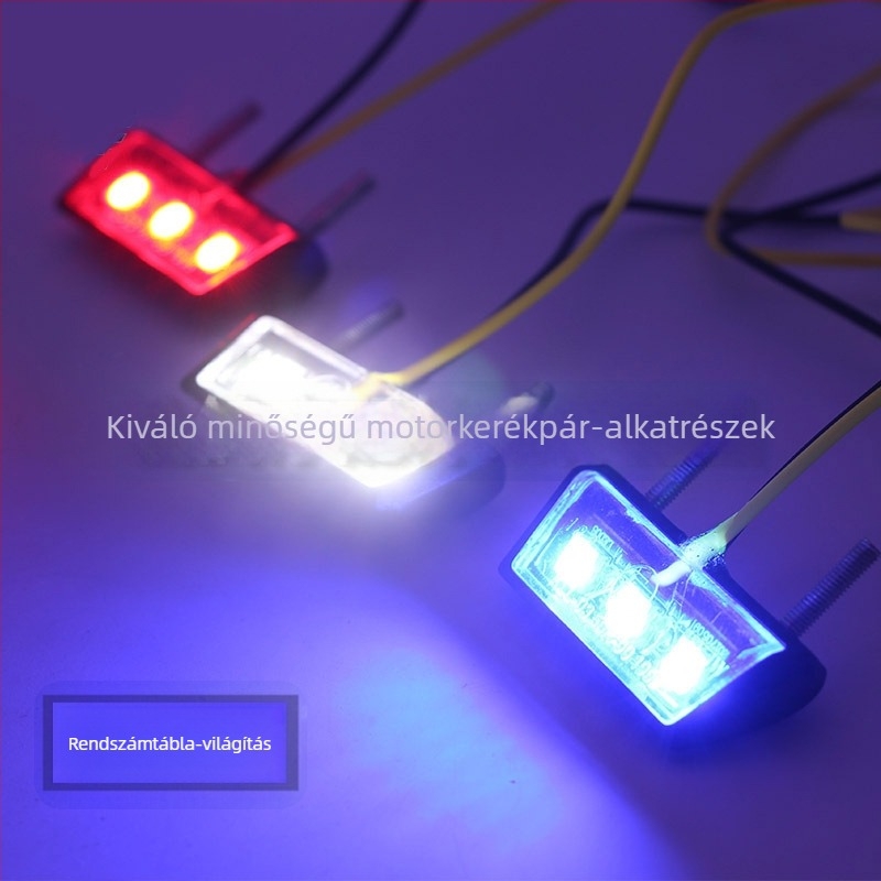 Motorkerékpár LED világítás a rendszámhoz, univerzális hátsó lámpával és dekoratív megvilágítással