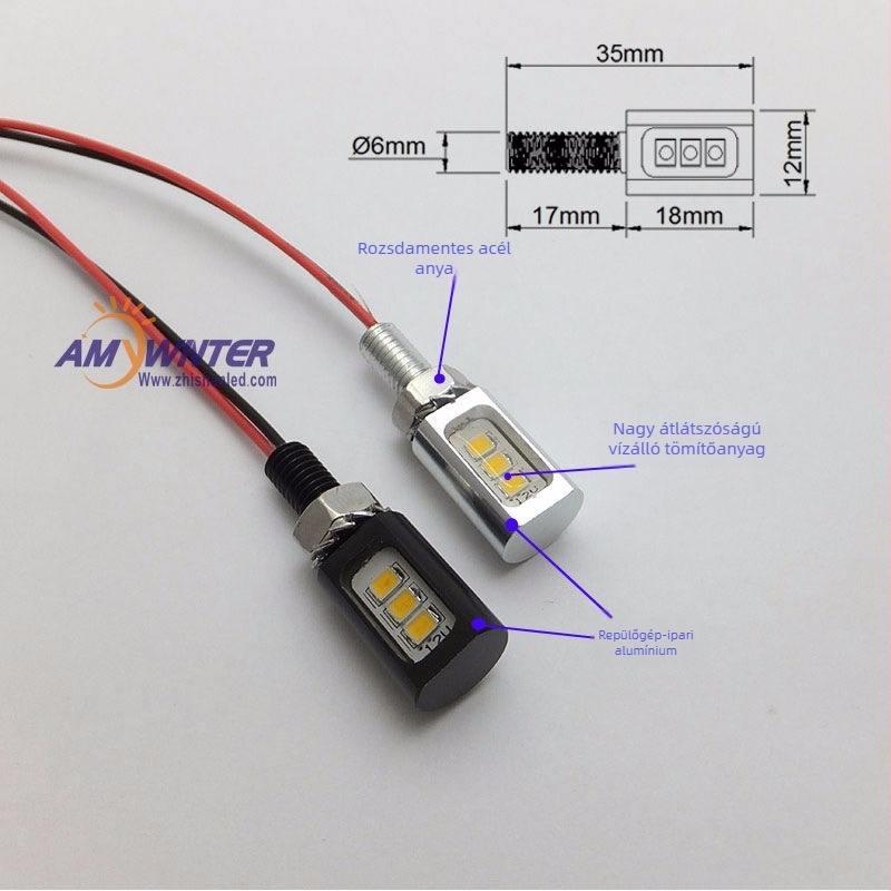 LED rendszámfény autóhoz és motorkerékpárhoz, vízálló, alumínium, Eagle Eye dizájn