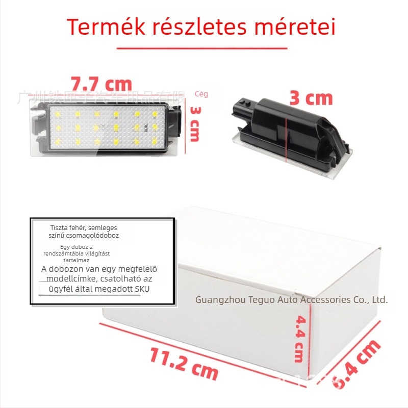 LED rendszámtábla világítás Renault Clio és Renault Megane Master Laguna II modellekhez
