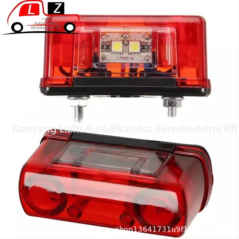Lizhi LZ-022-4LED004, ABS anyagú 4-LED rendszámtábla lámpa teherautókhoz, kisbuszokhoz és vontatókhoz, 12V, 0.4W, 3000h
