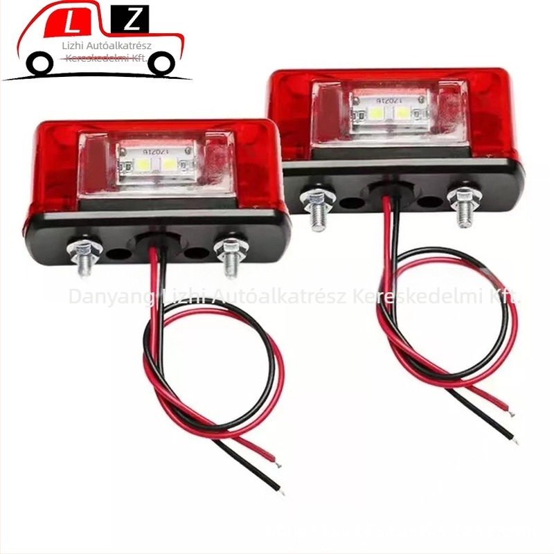 Lizhi LZ-022-4LED004, ABS anyagú 4-LED rendszámtábla lámpa teherautókhoz, kisbuszokhoz és vontatókhoz, 12V, 0.4W, 3000h