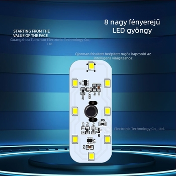 Autó belső olvasólámpa LED környezeti világítással, érintésérzékelővel és USB töltéssel, tetőre szerelve