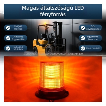 LED-012 Tetőre szerelt Strobe riasztó fény targoncák és mérnöki járművek számára, 12-24V, 40W, 1760 lm, 50 000 h