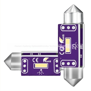 Kétcsúcsú LED autóizzó, 12V, 2W, 6000–6500K, 30 000 óra, FR4 anyag