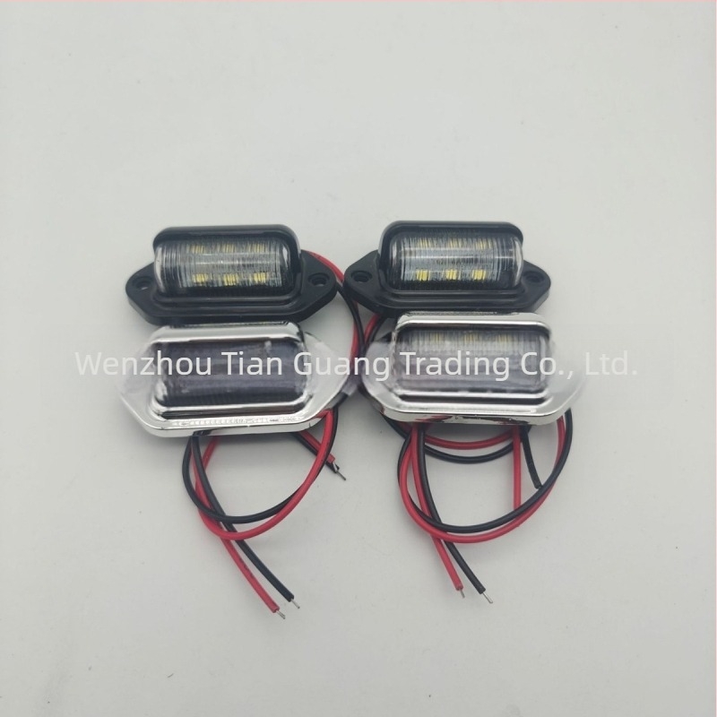 DY-111 6-LED rendszámvilág tehergépkocsi, nehéz teherautó és busz számára | ABS, 12-24V