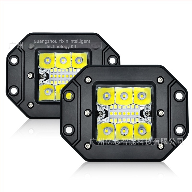 LED munkalámpa, négyszögletes első lökhárító off-road járműhöz, 12/24V, 36W, 4800LM, 6000K, 30000h