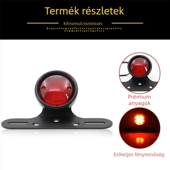 Motorkerékpár hátsó lámpa - Retro LED kör alakú lámpa, 10W, 12V LED