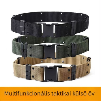 Nylon taktikai külső öv műanyag csattal, gombos zárás, szélesség 2-4 cm, kézzel kötött