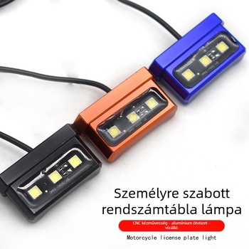 Elektromos motorkerékpár rendszámtábla világítókerete – alumínium ötvözet, vízálló, 12V, kompatibilis Little Monkey és MSX125, hátsó világítás