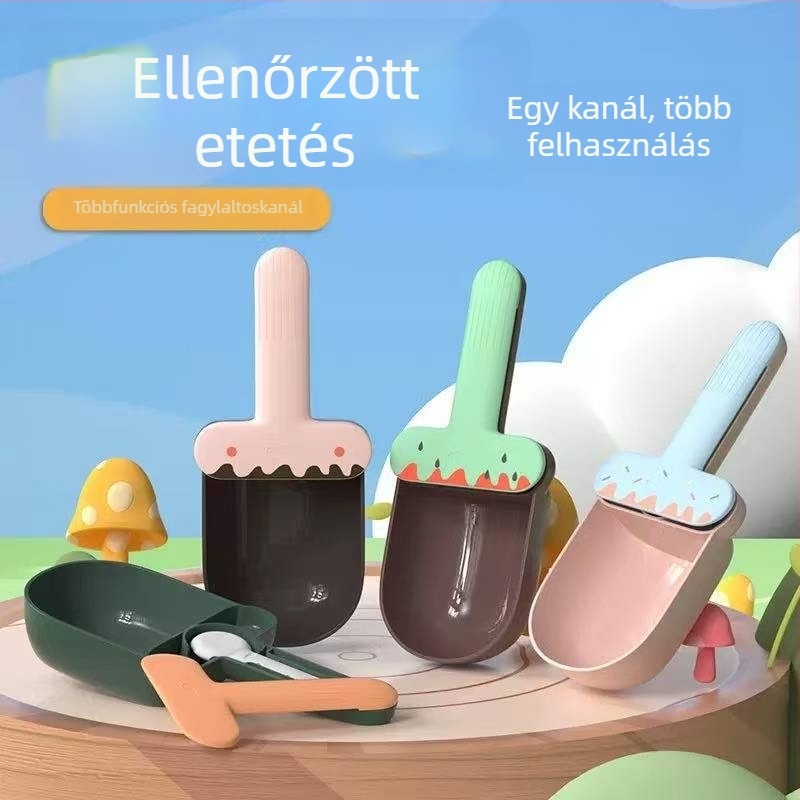 Kisállat etetőkanál klippel, kutya és macska számára, univerzális etetőkanál, nagykereskedelem