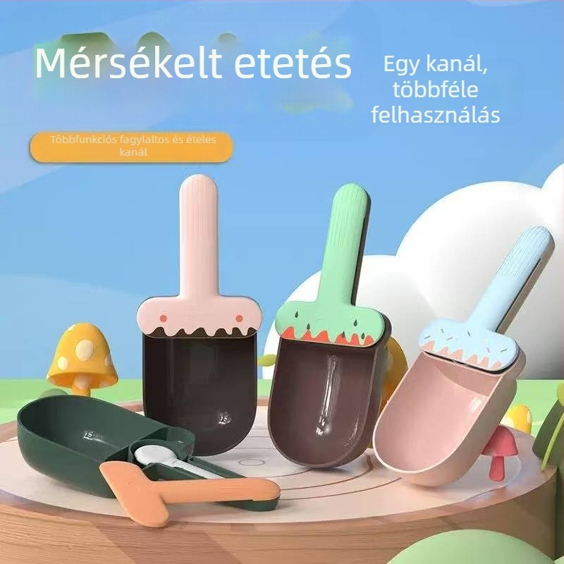 Kisállat etetőkanál klippel, kutya és macska számára, univerzális etetőkanál, nagykereskedelem
