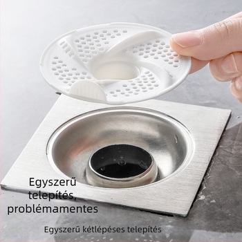 Fürdőszobai lefolyó szűrőfedél vortex alakú lefolyóhoz — hajszálak elleni, dugulás elleni, rovarmentes
