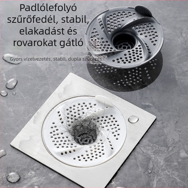 Fürdőszobai lefolyó szűrőfedél vortex alakú lefolyóhoz — hajszálak elleni, dugulás elleni, rovarmentes
