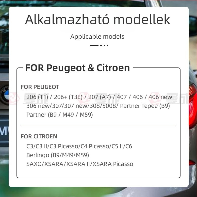 LED rendszámtábla világítás Citroën logóhoz, kompatibilis a 206, 207, 306, 308, 406, 407, 5008 és C3 modellekkel