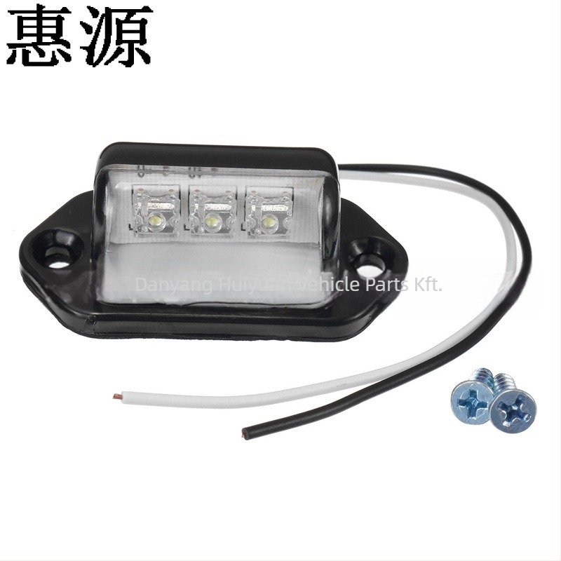Kamion rendszámvilágító, 3-LED, HY-042, LED, 10-30V, ABS/AS
