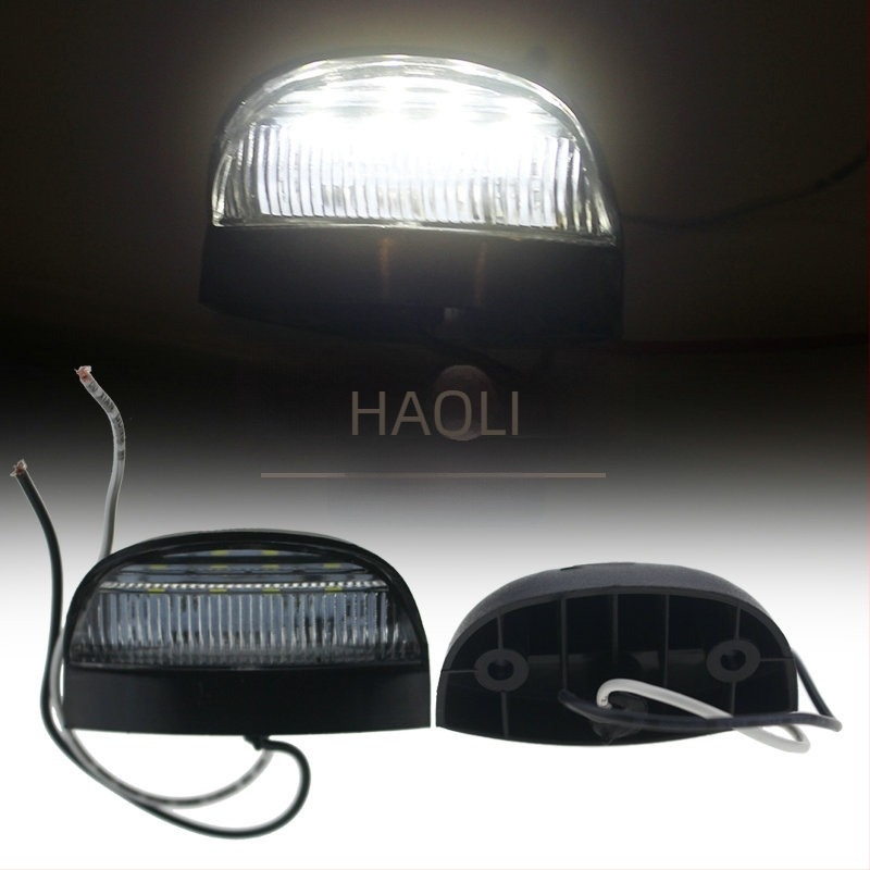 4LED műanyag rendszámtábla világítás, 10-30V, 0,8W, 6000K, kisteherautókhoz, teherautókhoz és utánfutókhoz